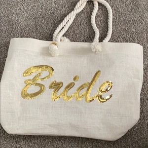 Cute bride beach bag